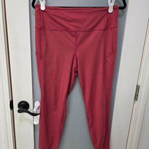 Hot Pink XL Cropped Activewear Leggings w/ Pockets | High Waist